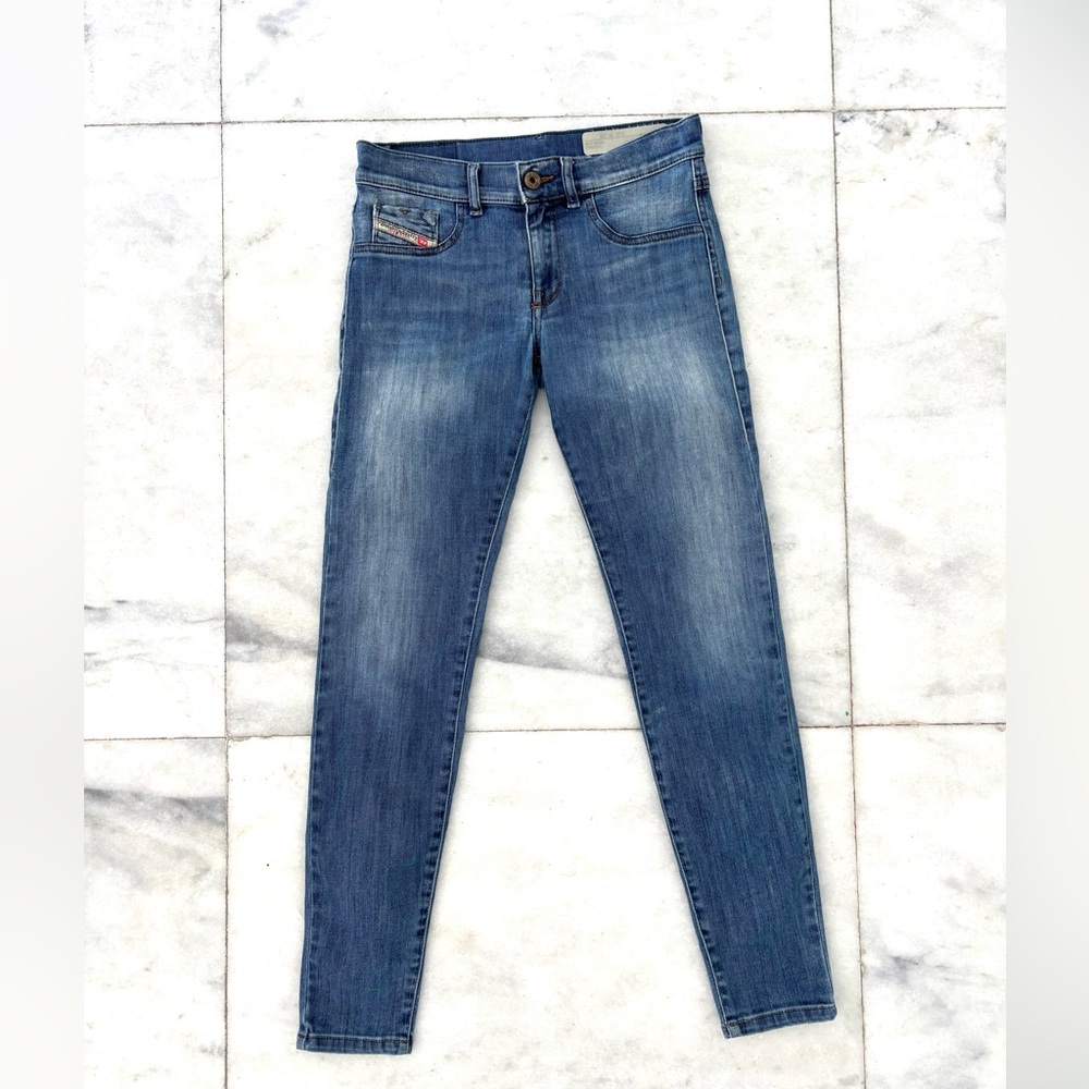 Diesel Jeans Livier Ankle Slim Jegging Skinny Low Rise Blue Womens 25 Boho Y2K